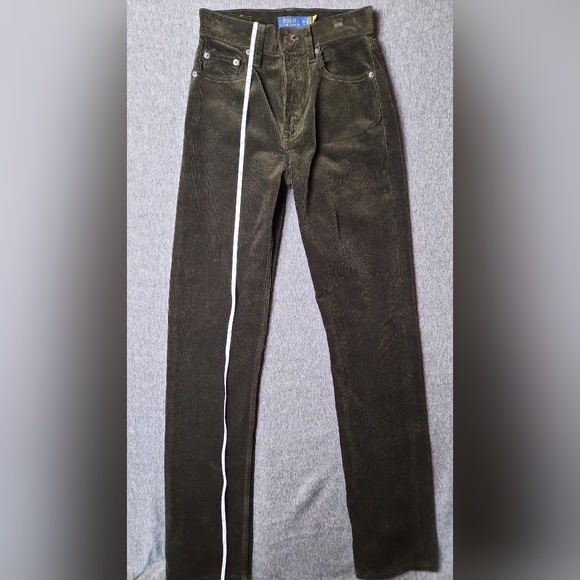 NWT! Polo Ralph Lauren Pants Womans 24 Green Corduroy Straight Preppy Classic - Picture 5 of 16